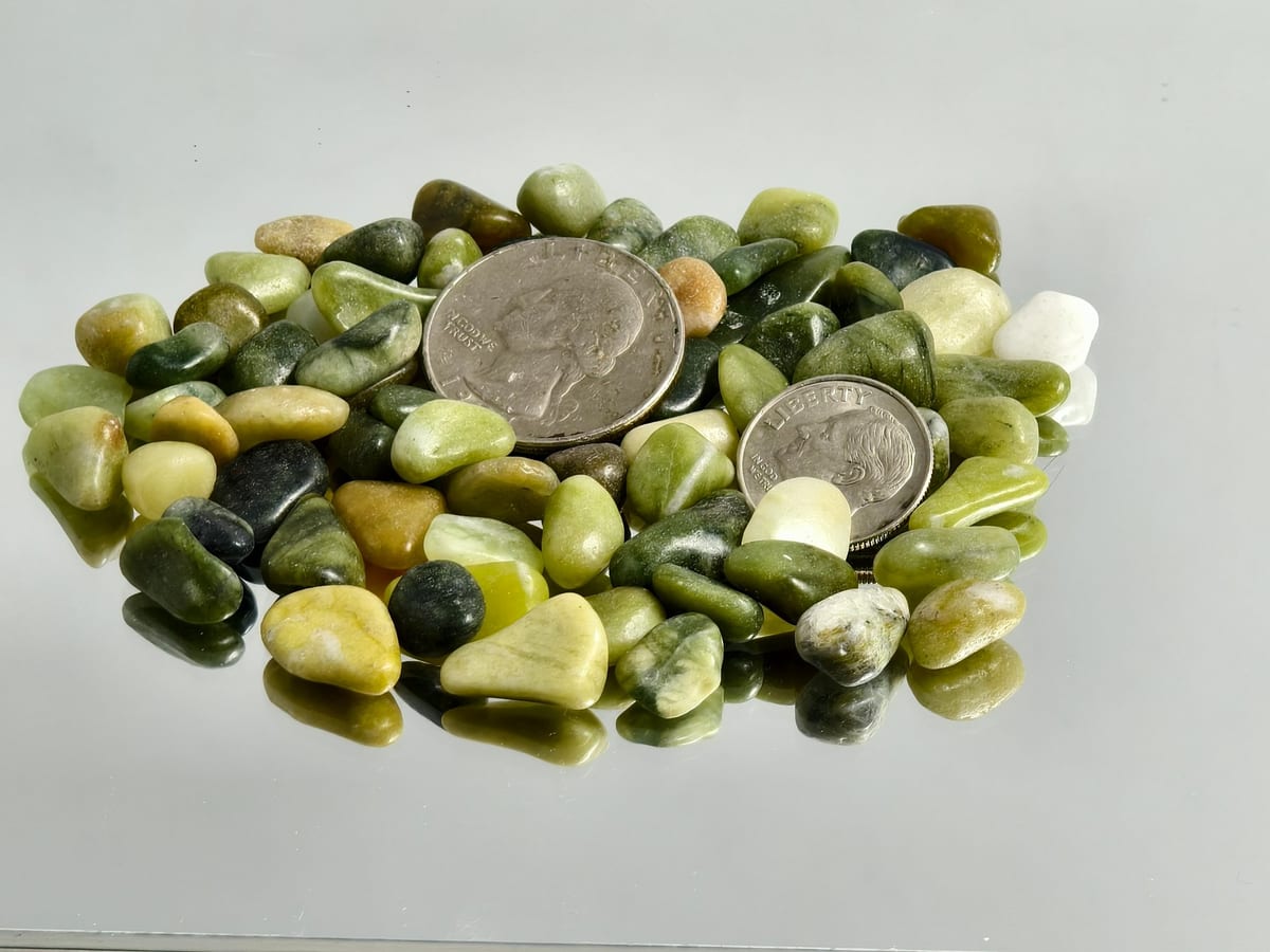 Polished decorative pebbles with glossy finish