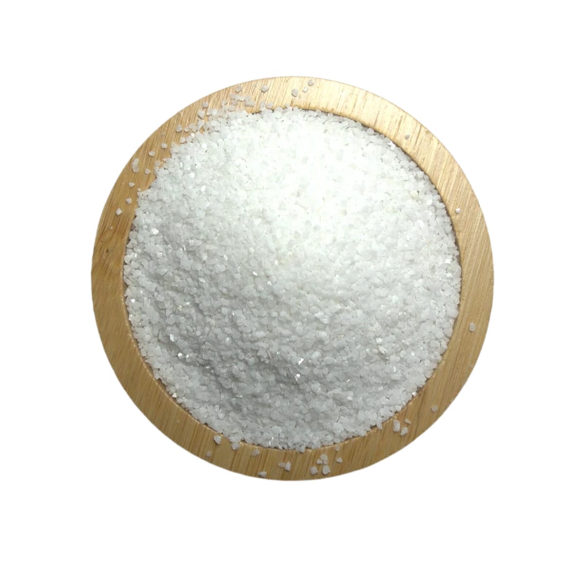 Fine white landscaping sand in a wooden display tray
